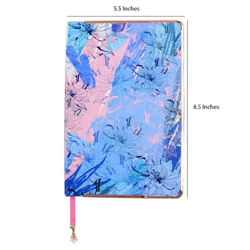 Doodle - Floral Palette A5 Diary With Metal Frame - Blue