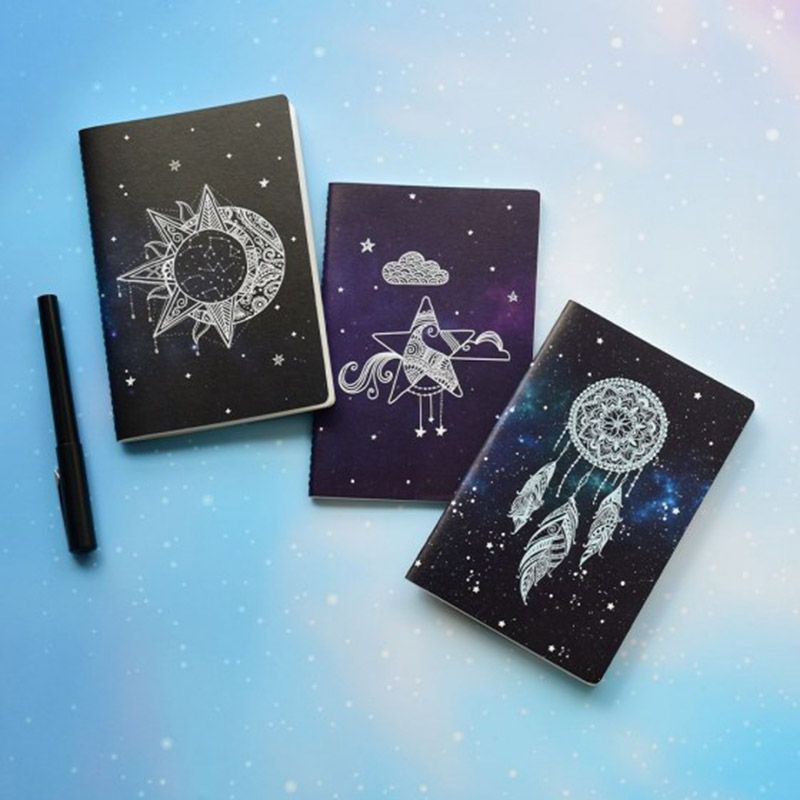 Doodle - Beyond The Stars (Set of 3) B6 Diaries - Blue