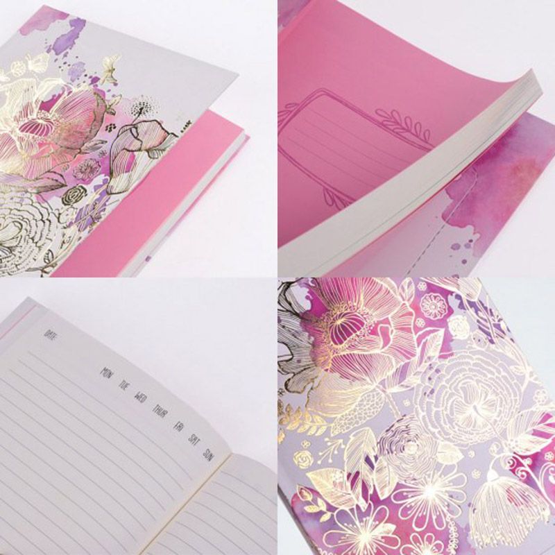 Doodle - Pastel Peonie Paper Cover A5 Notebook - Pink