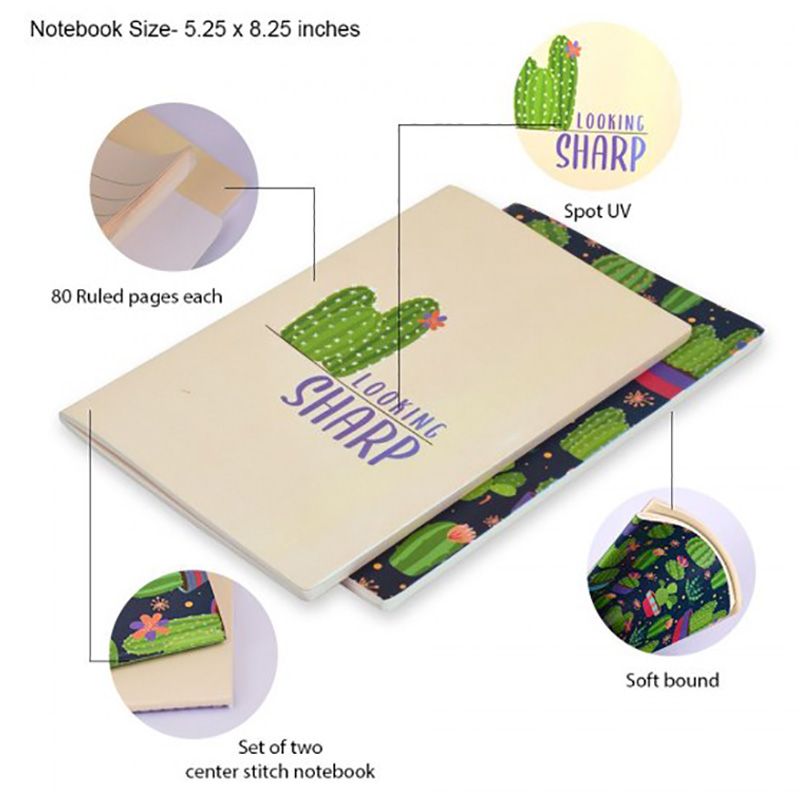 Doodle - Cactus Cart A5 Notebook (Set of 2 Diaries)