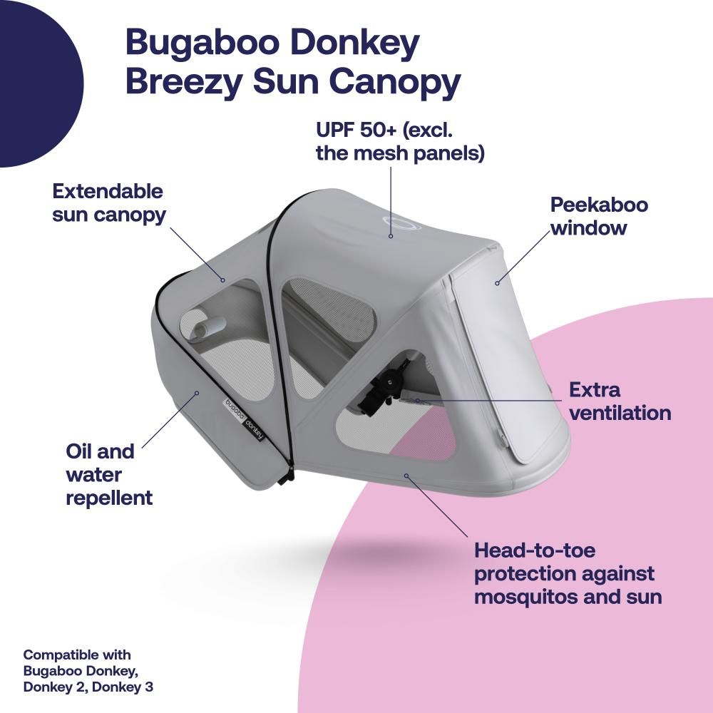 Bugaboo - Donkey Breezy Sun Canopy - Misty Grey