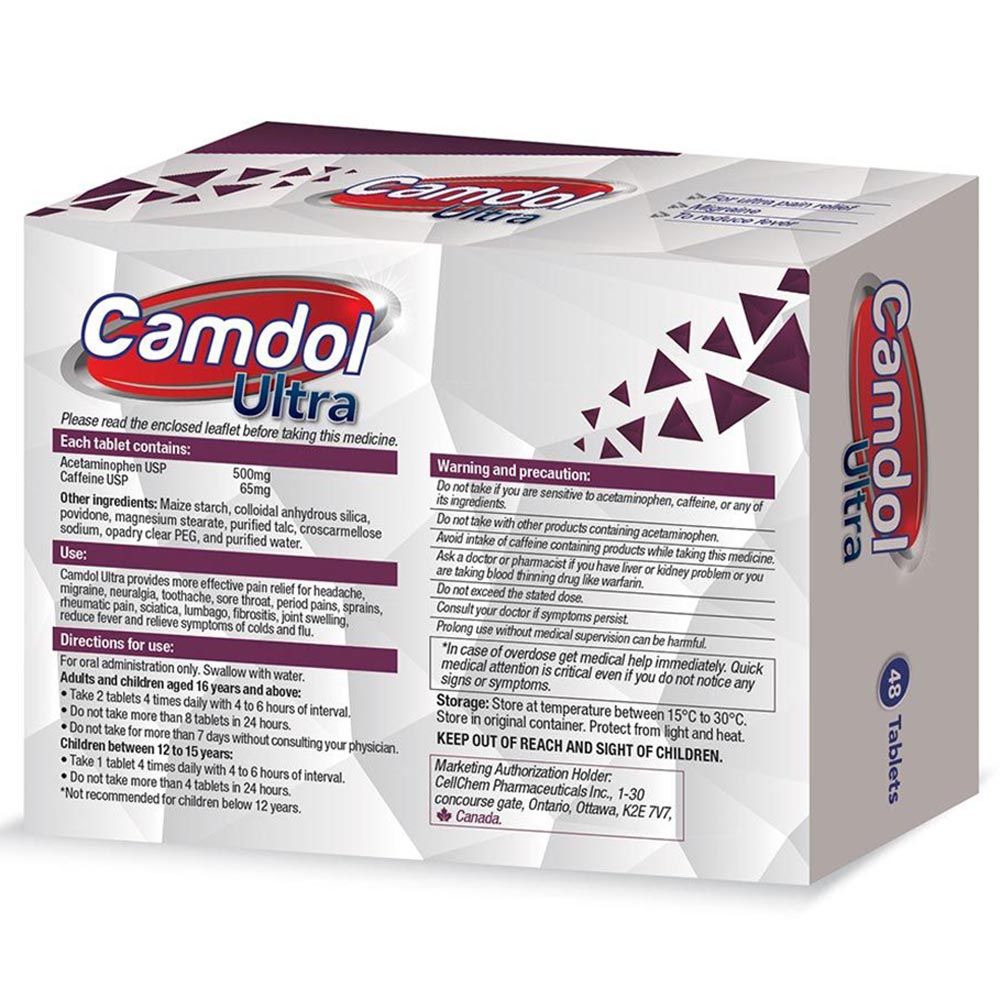 Camdol - Ultra Pain Relief 500 Mg/65Mg - 48 Tablets