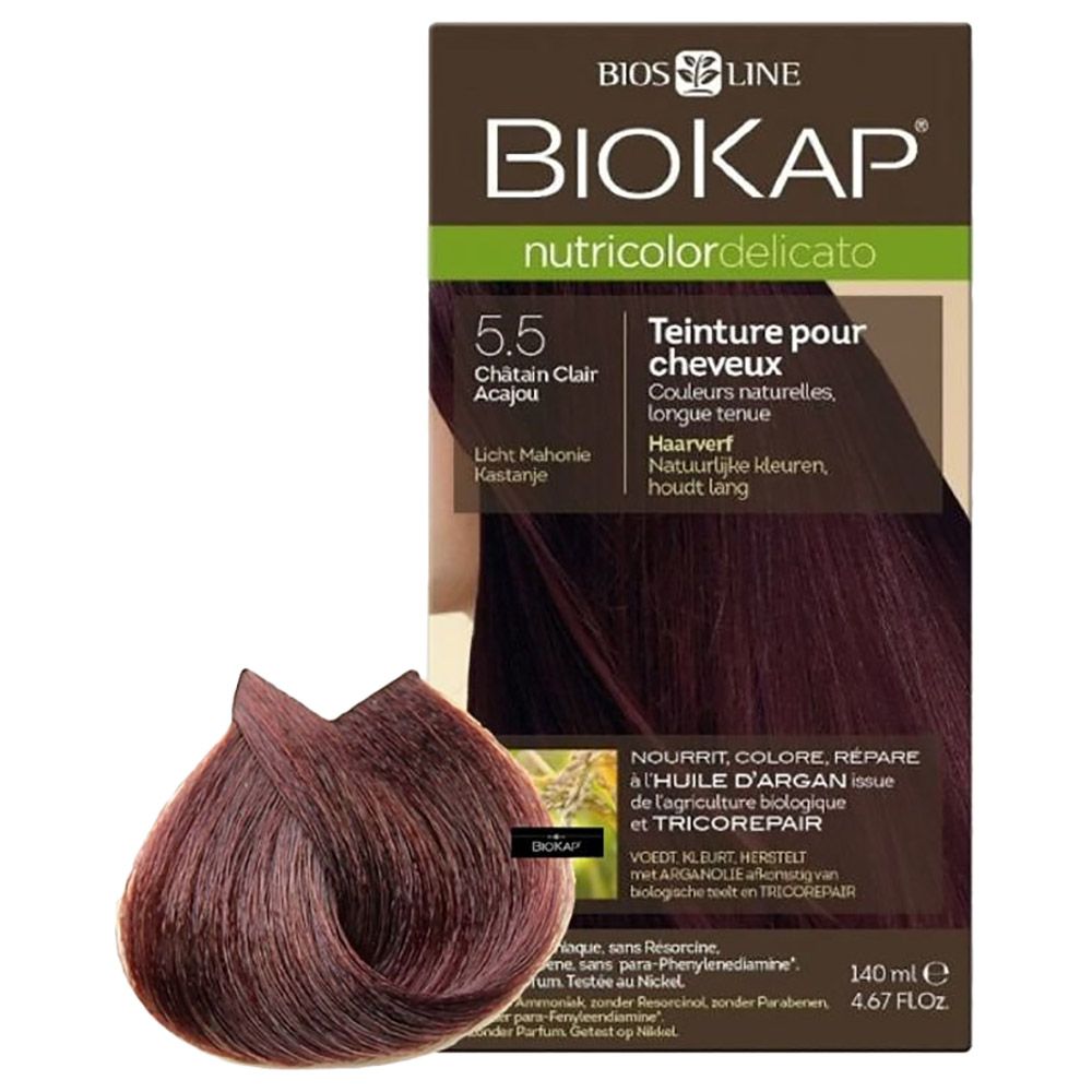 Biokap - Nutricolor Delicato 5.50 Mahogany Light Brown 140Ml