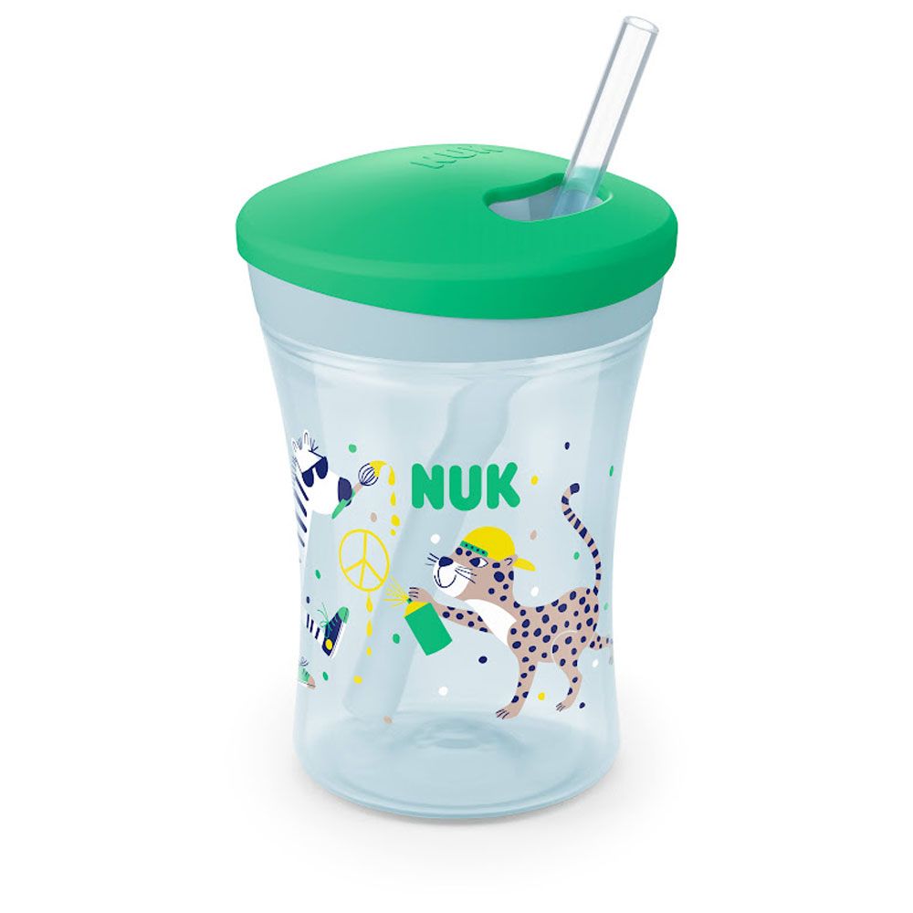 NUK - Action Cup 230ml Soft Drinking Straw 12m+ - Green