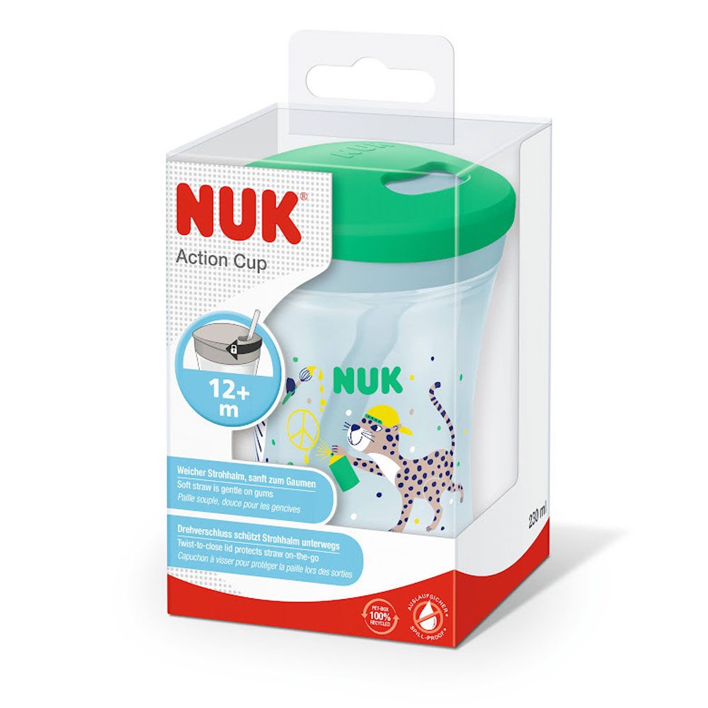 NUK - Action Cup 230ml Soft Drinking Straw 12m+ - Green