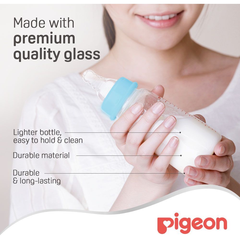 Pigeon - Glass Feeding Bottle K-4 - 120ml - Blue