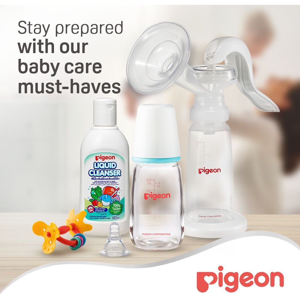 Pigeon - Glass Feeding Bottle K-4 - 120ml - Blue