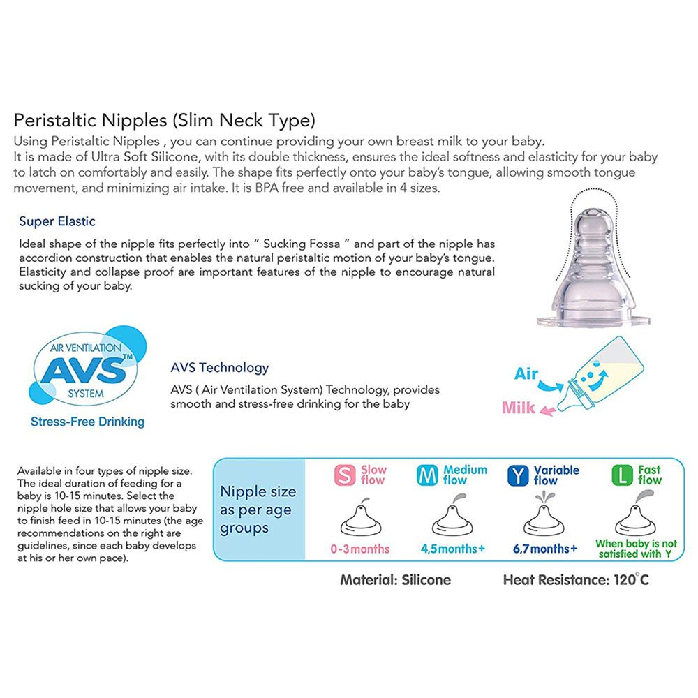 Pigeon - Peristaltic Nipple (S) 1pc Bulk