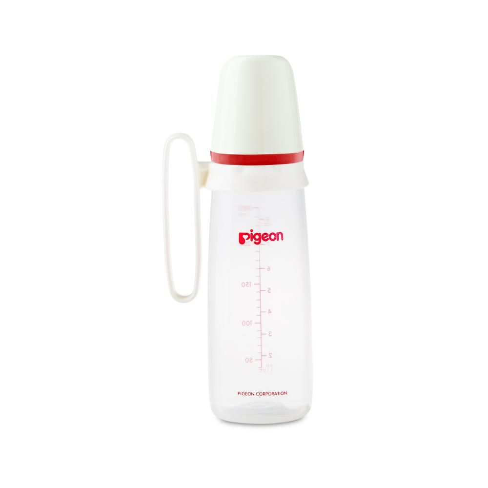 Pigeon - Plastic Feeding Bottle With Handle 240ml - Red