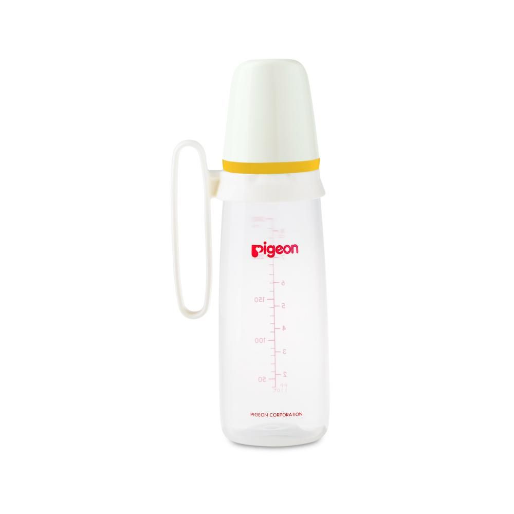 Pigeon - Plastic Feeding Bottle With Handle 240ml - Yellow