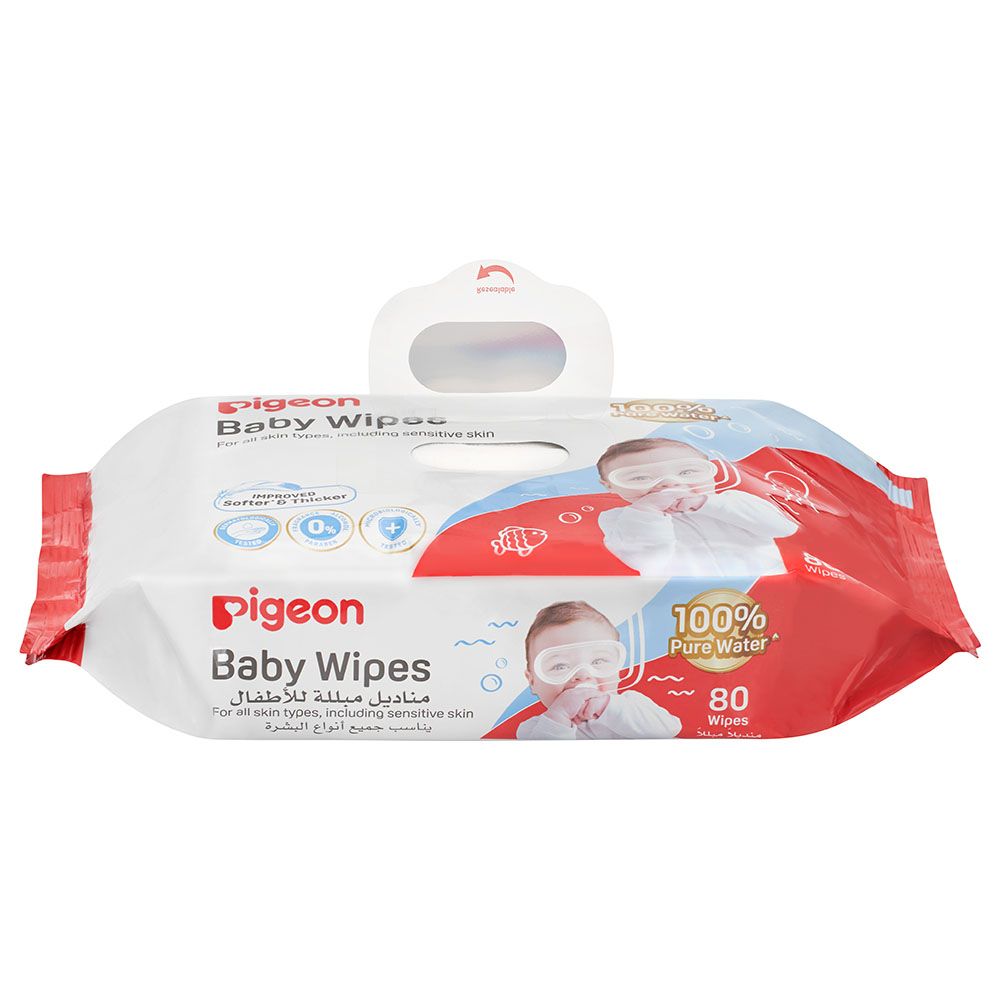 Pigeon - Fliptop Baby Water Wipes - 80pcs