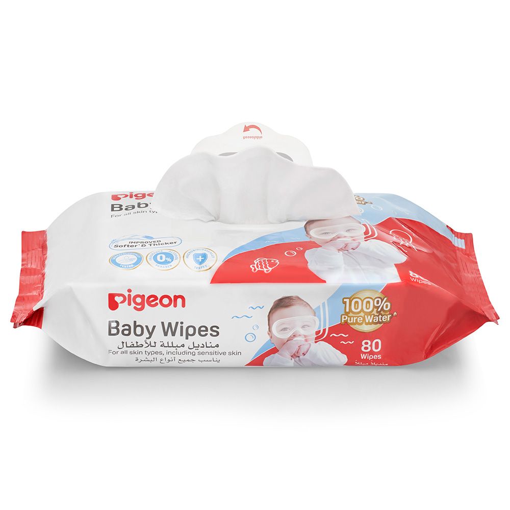 Pigeon - Fliptop Baby Water Wipes - 80pcs