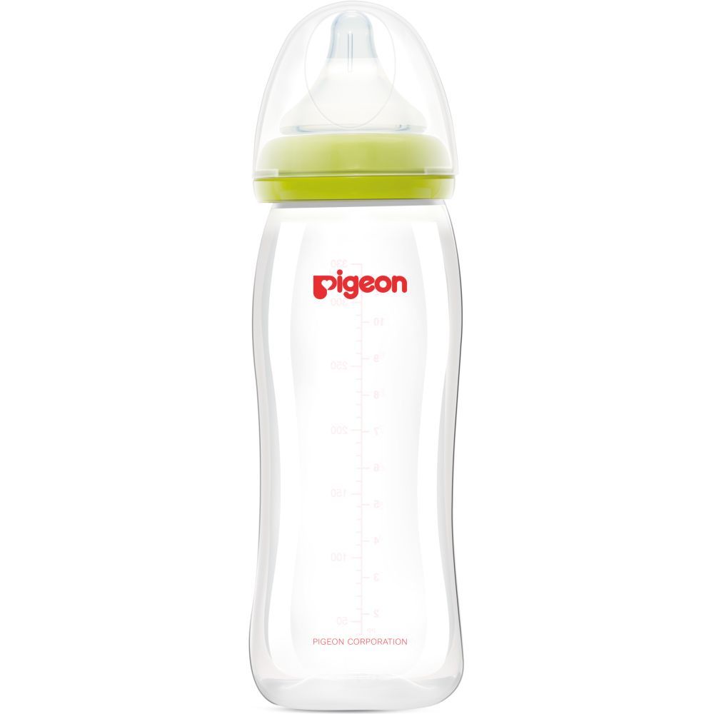 Pigeon - SofTouch Plastic Wide Neck Bottle 330ml - Green