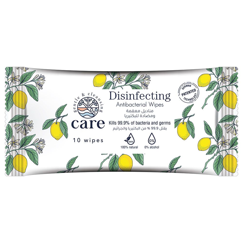 Care - Disinfecting/Antibacterial Wipes 100% Natural 10 Sheets