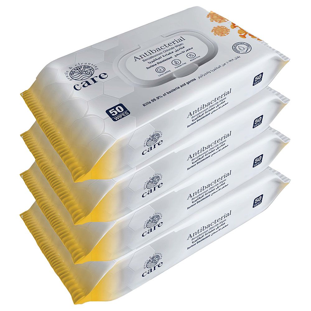 Care - Surface Disinfecting Wipes 50 Sheets - Pack of 4