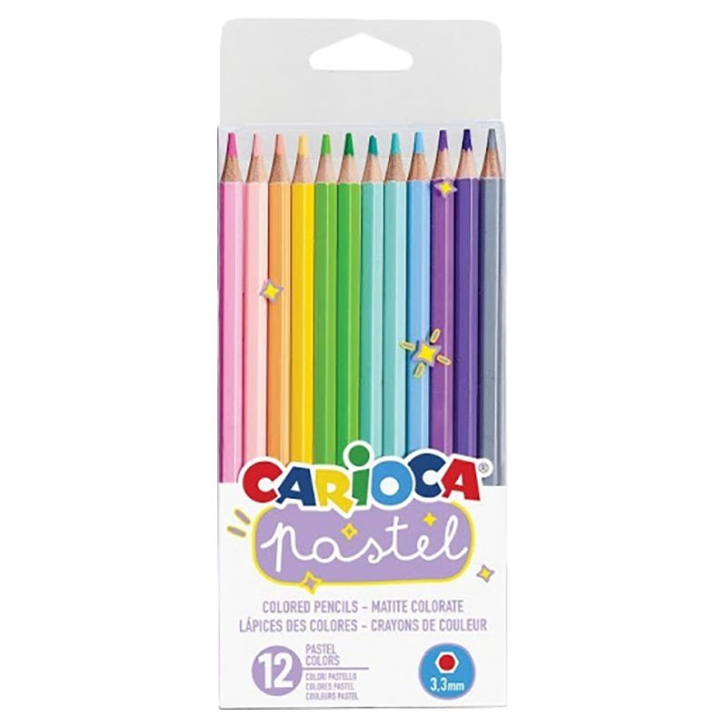 Carioca - Pastel Colored Pencils Plastic Box - 12pcs