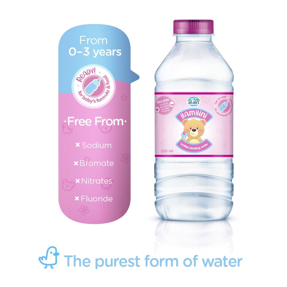 Al Ain Bambini Baby Water, 330 ml - Pack of 12