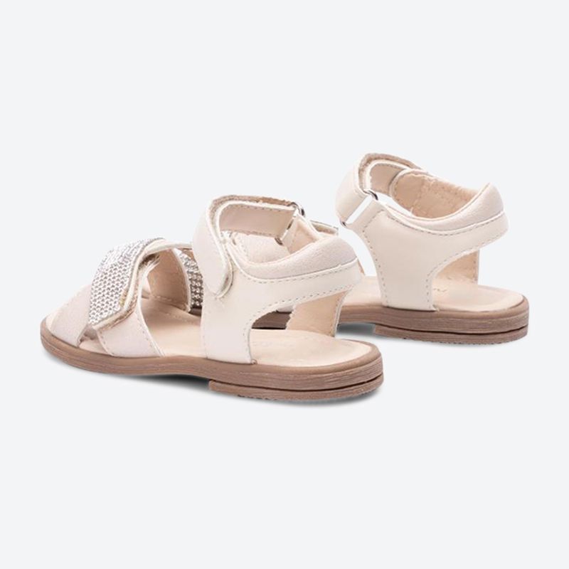 Nelli Blu - Stud Detail Velcro Closure Sandal - Beige