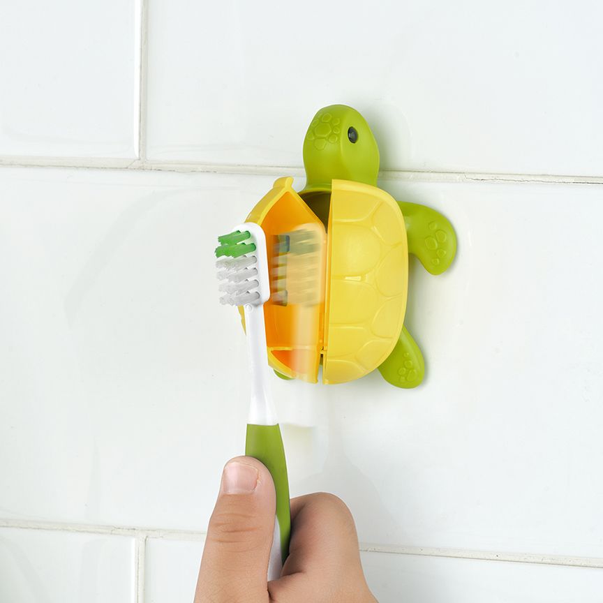 Flipper - Hygienic Toothbrush Holder w/ Suction Cup, Turtle, 3Y+