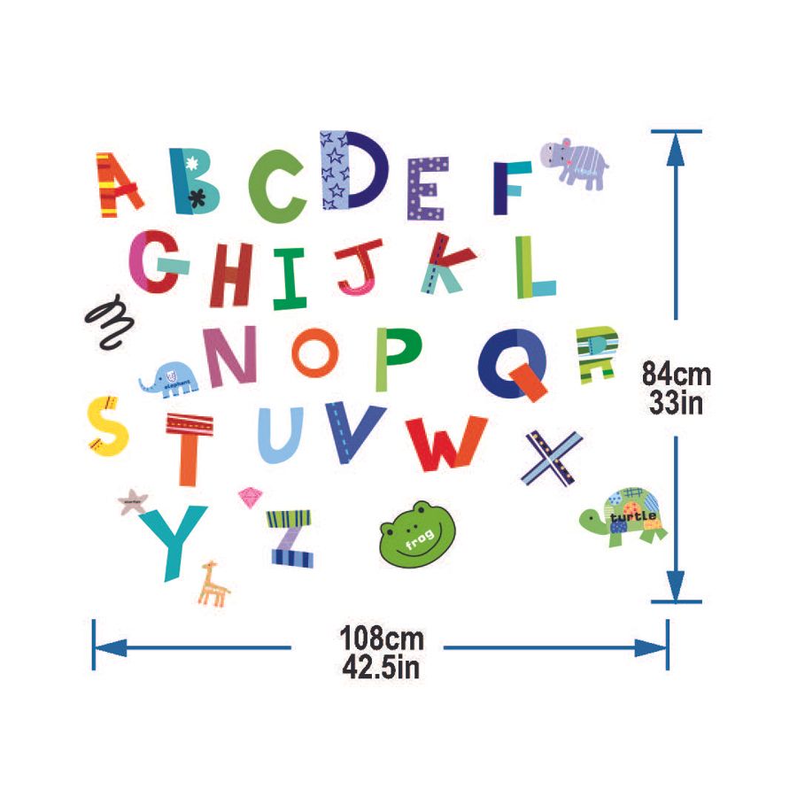 StickieArt - Colorful Alphabets Removable Stickers-Medium