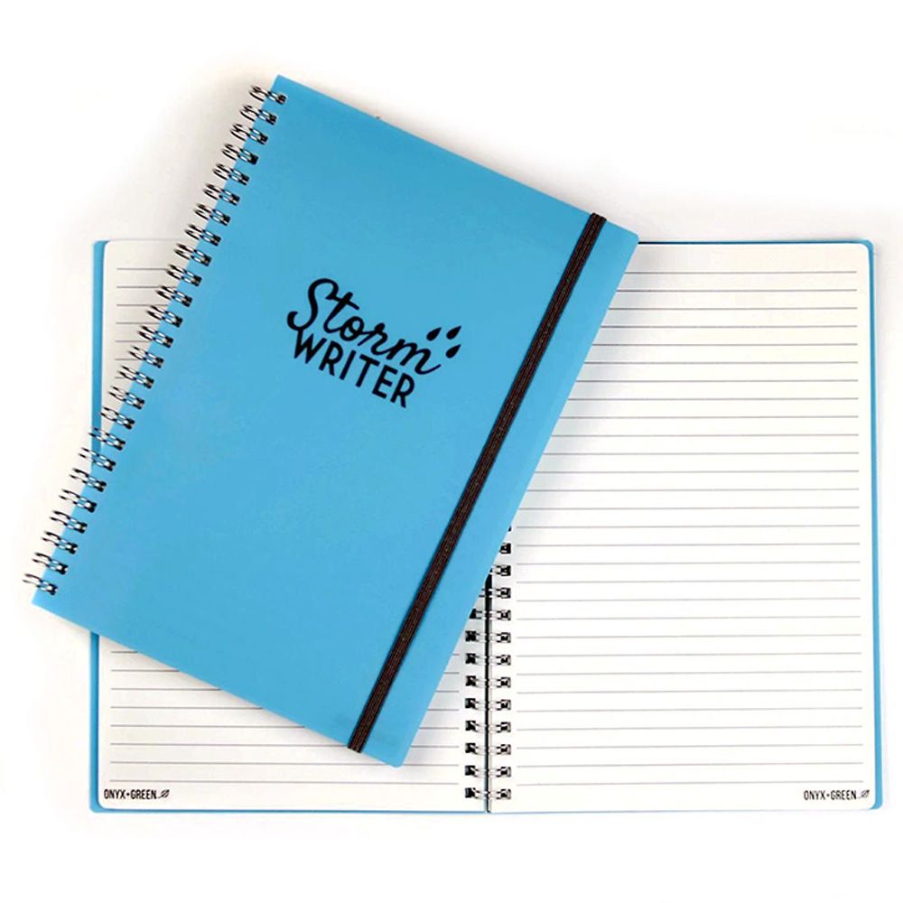 Onyx & Green - Spiral Notebook Storm Writer 60 Ruled Sheets