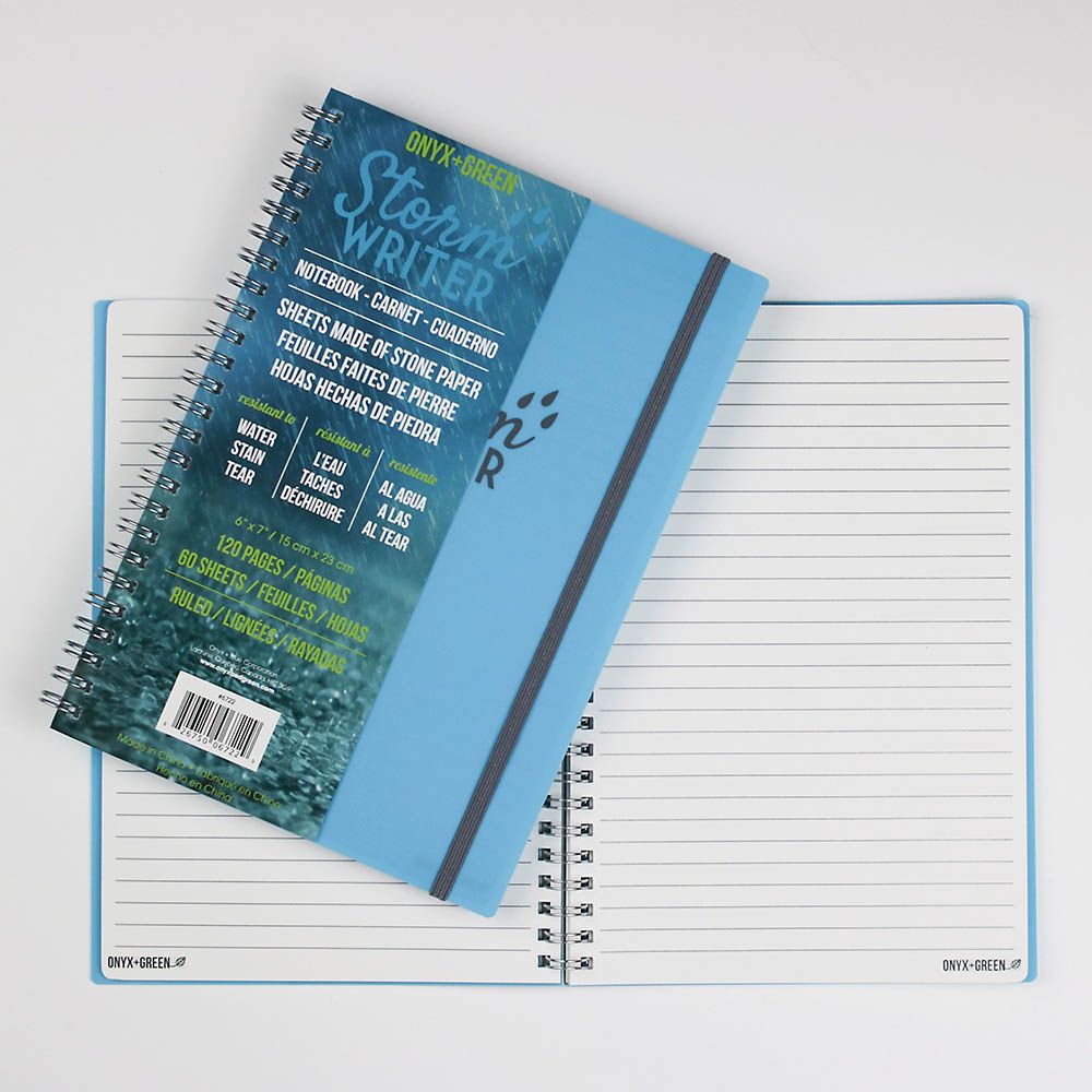 Onyx & Green - Spiral Notebook Storm Writer 60 Ruled Sheets