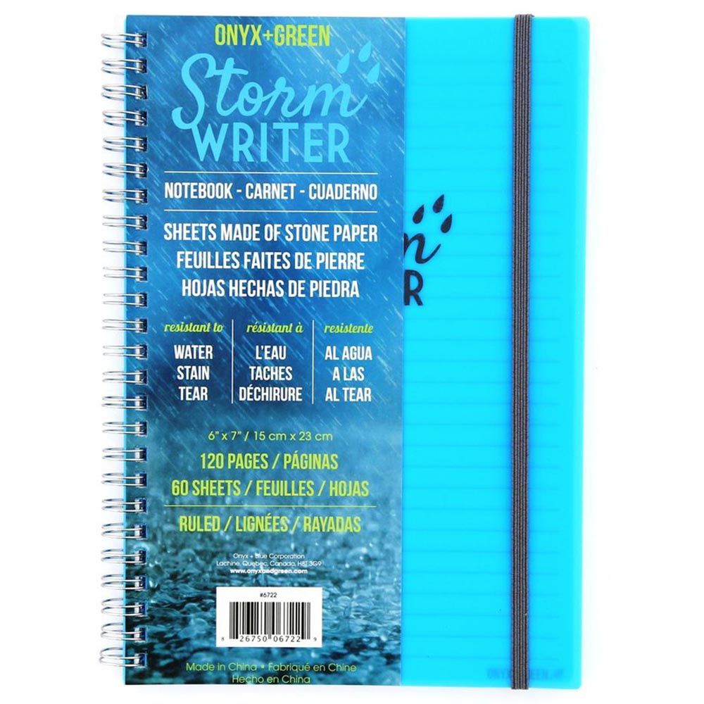 Onyx & Green - Spiral Notebook Storm Writer 60 Ruled Sheets