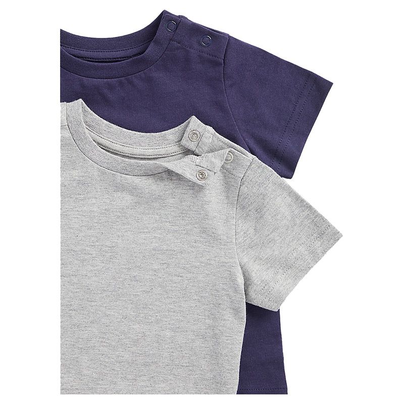 Mothercare - 2pc-Set - Boys Solid T-shirt - Navy/Grey