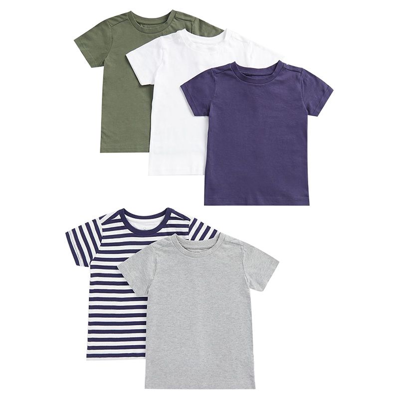 Mothercare - 5pc-Set - Boys Solid T-shirt