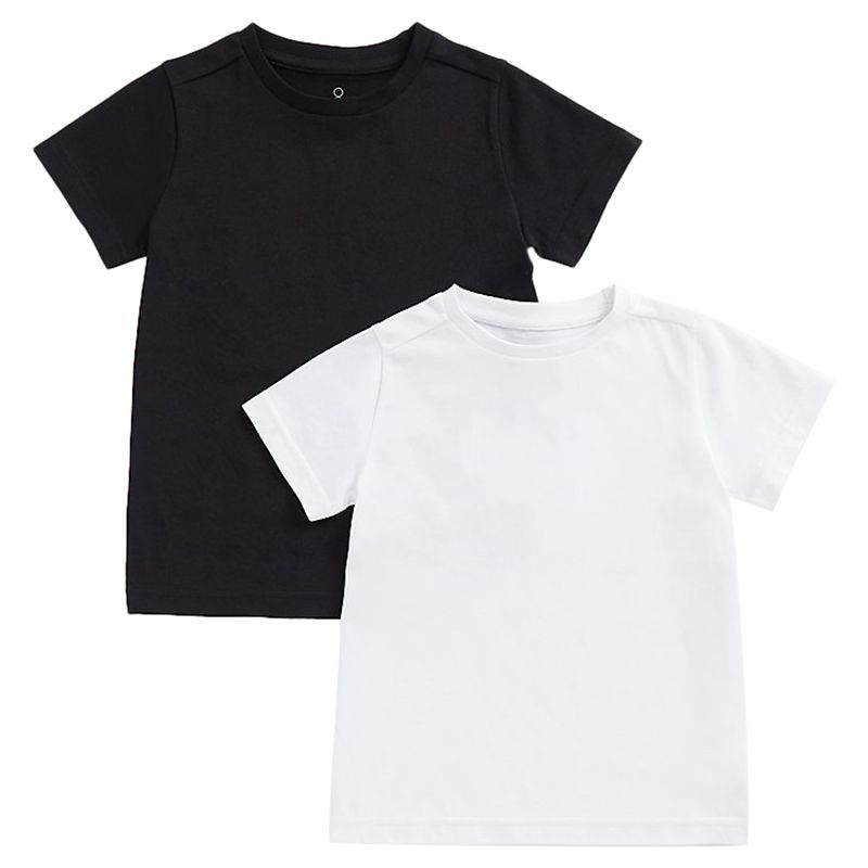 Mothercare - 2pc-Set - Boys Solid T-shirt - Black/White