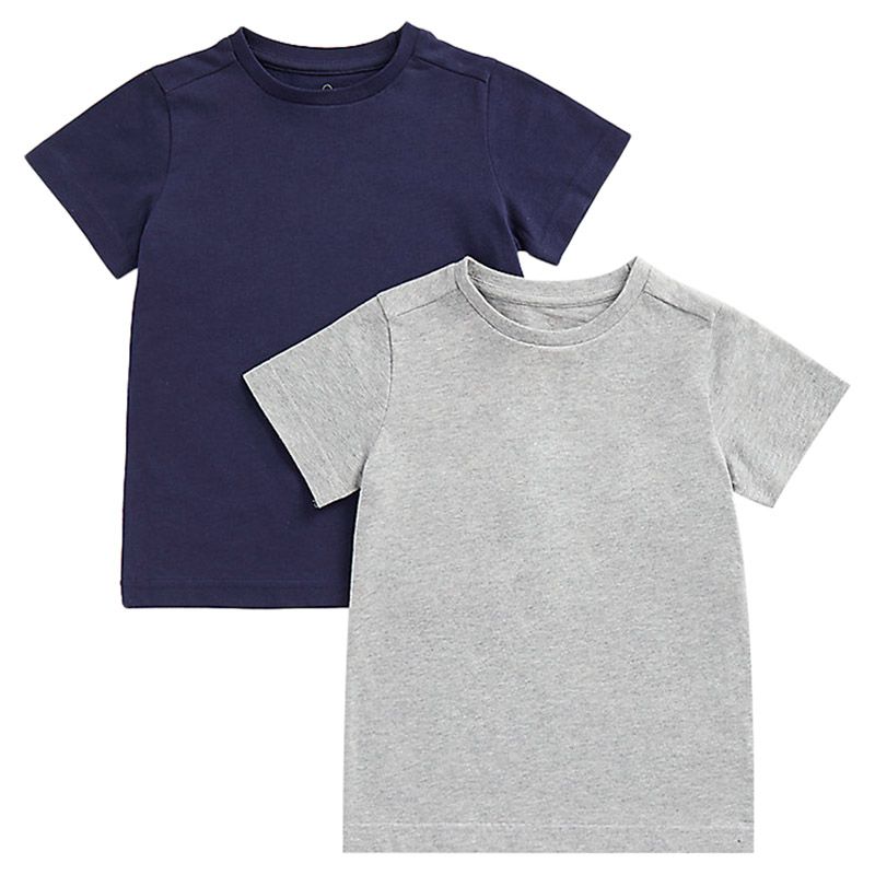 Mothercare - 2pc-Set - Boys Solid T-shirt - Navy/Grey