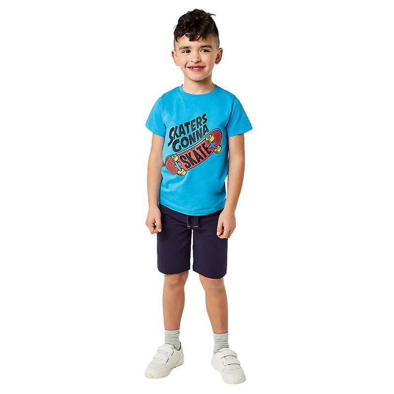 Mothercare - 2pc-Set - Skater T-Shirt & Shorts - Navy/Blue