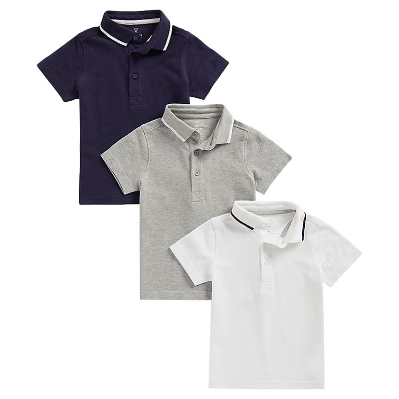 Mothercare - 3pc-Set - Boys Polo Shirt - Grey