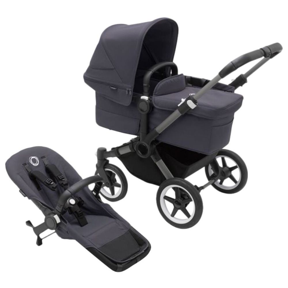 Bugaboo - Donkey 5 Mono Complete Stroller Set - Graphite/Stormy Blue