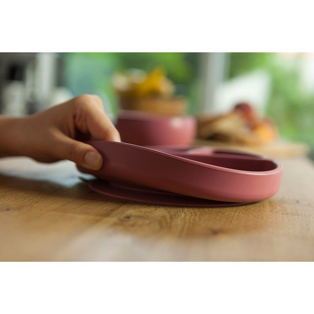 Minikoioi - Silicone Portions Plate - Rose