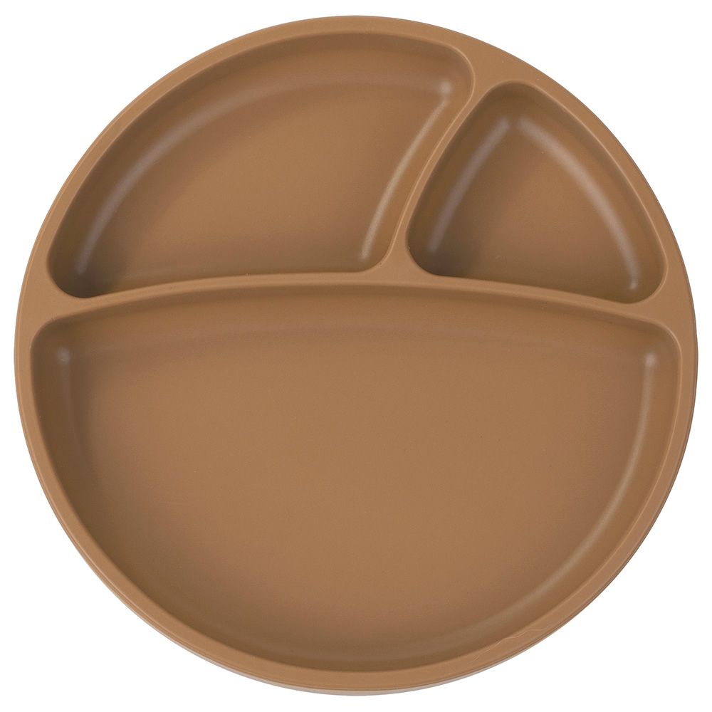 Minikoioi - Silicone Portions Plate - Woody Brown