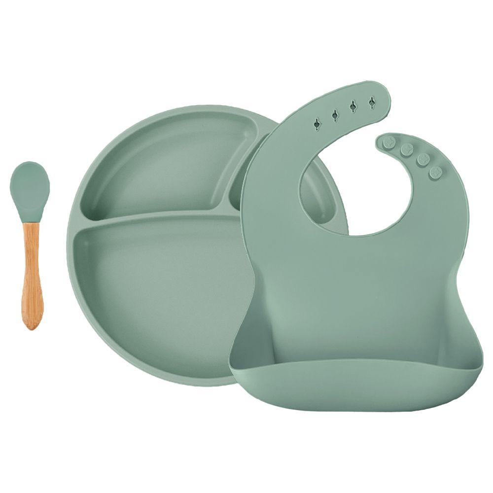 Minikoioi - Silicone Dining Set of 3pcs - River Green