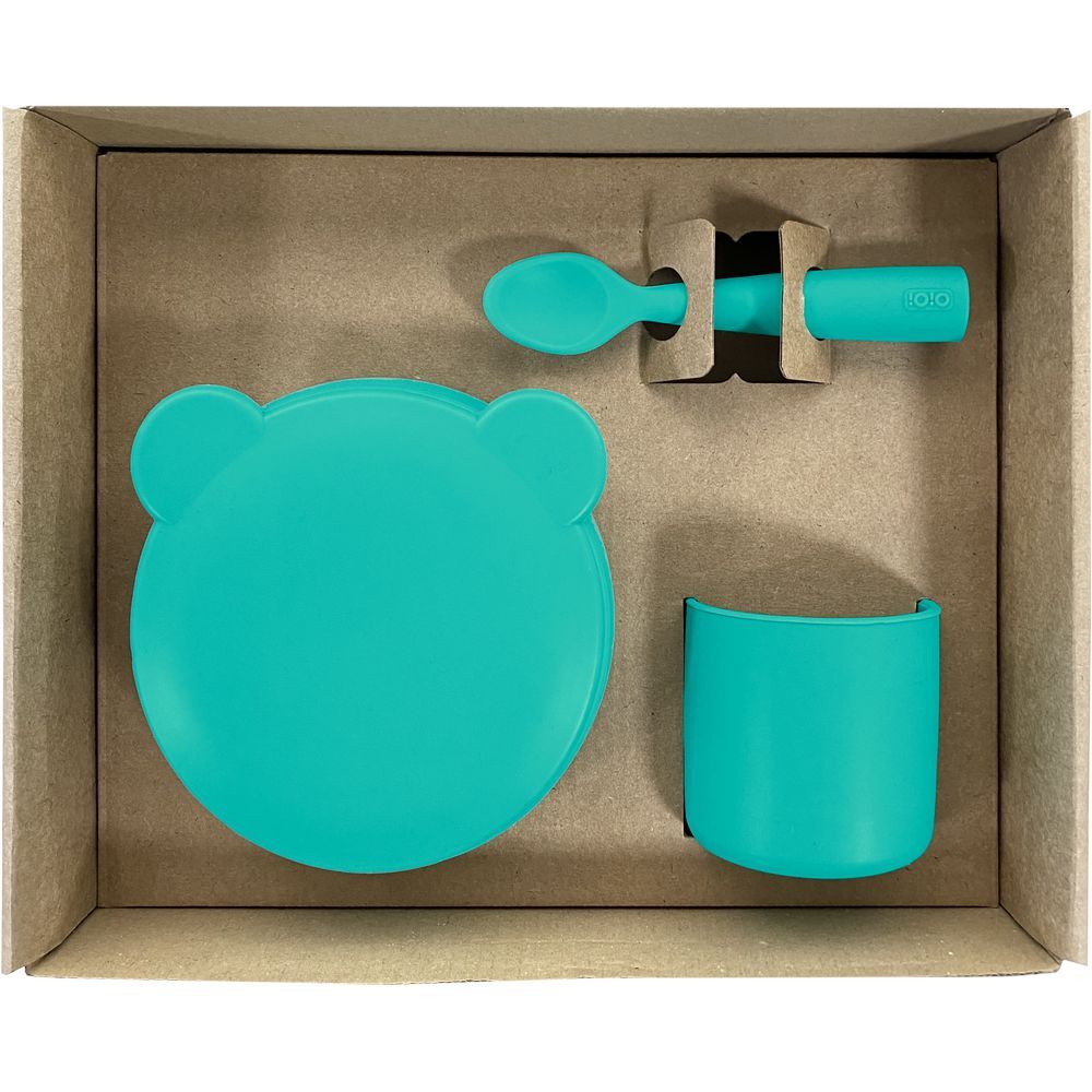 Minikoioi - Silicone Feeding Set - 4pcs - Aqua Green