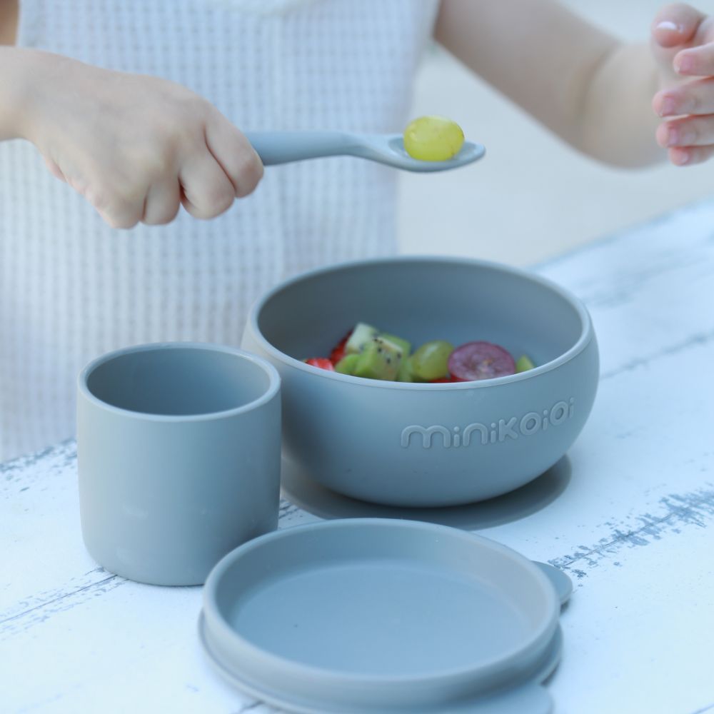 Minikoioi - Silicone Feeding Set of 4pcs - Grey