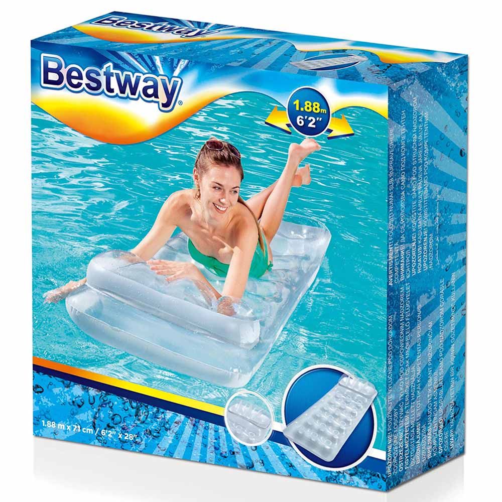 Bestway - Metal Tech Lounger 188x71cm - Grey - Inflatable Pool Float