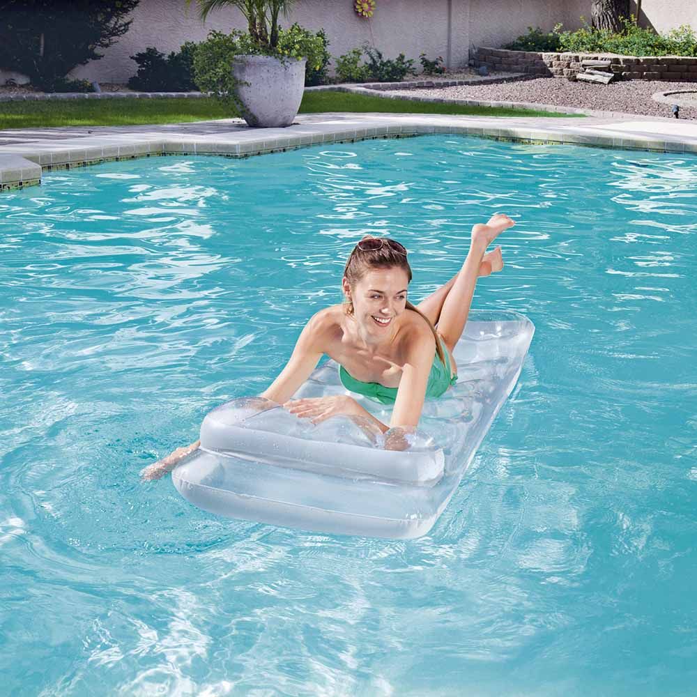 Bestway - Metal Tech Lounger 188x71cm - Grey - Inflatable Pool Float