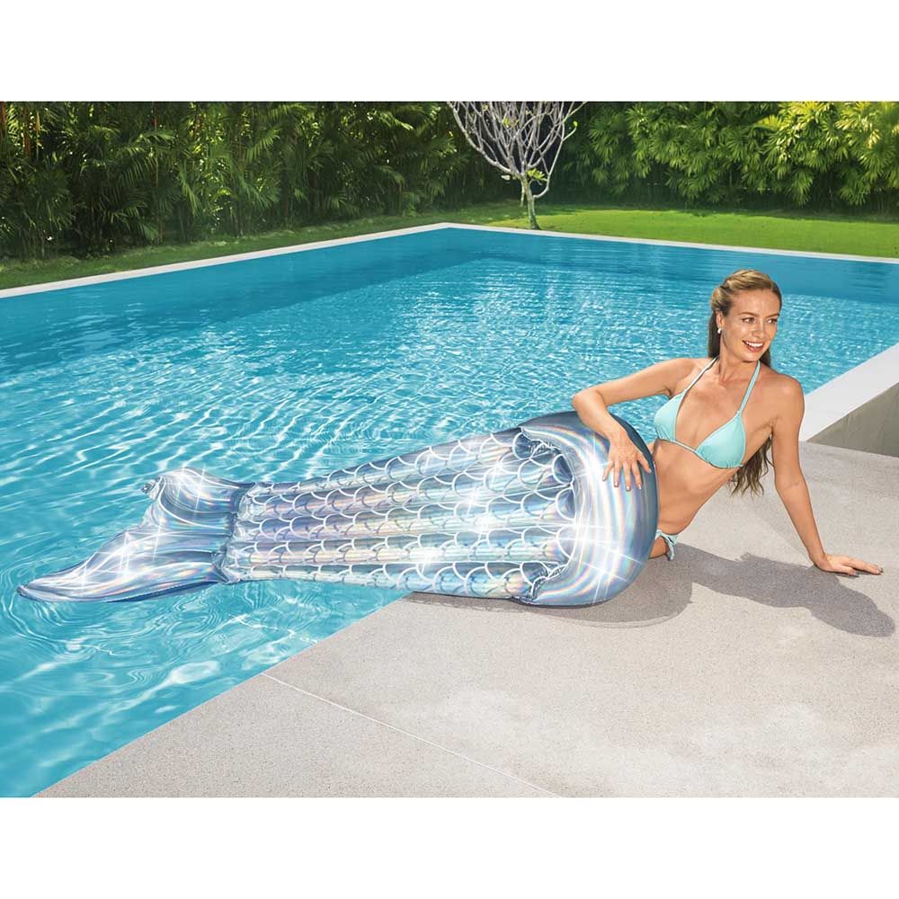 Bestway - Iridescent Mermaid Tail Lounge 193x101cm - Inflatable Pool Float - Silver