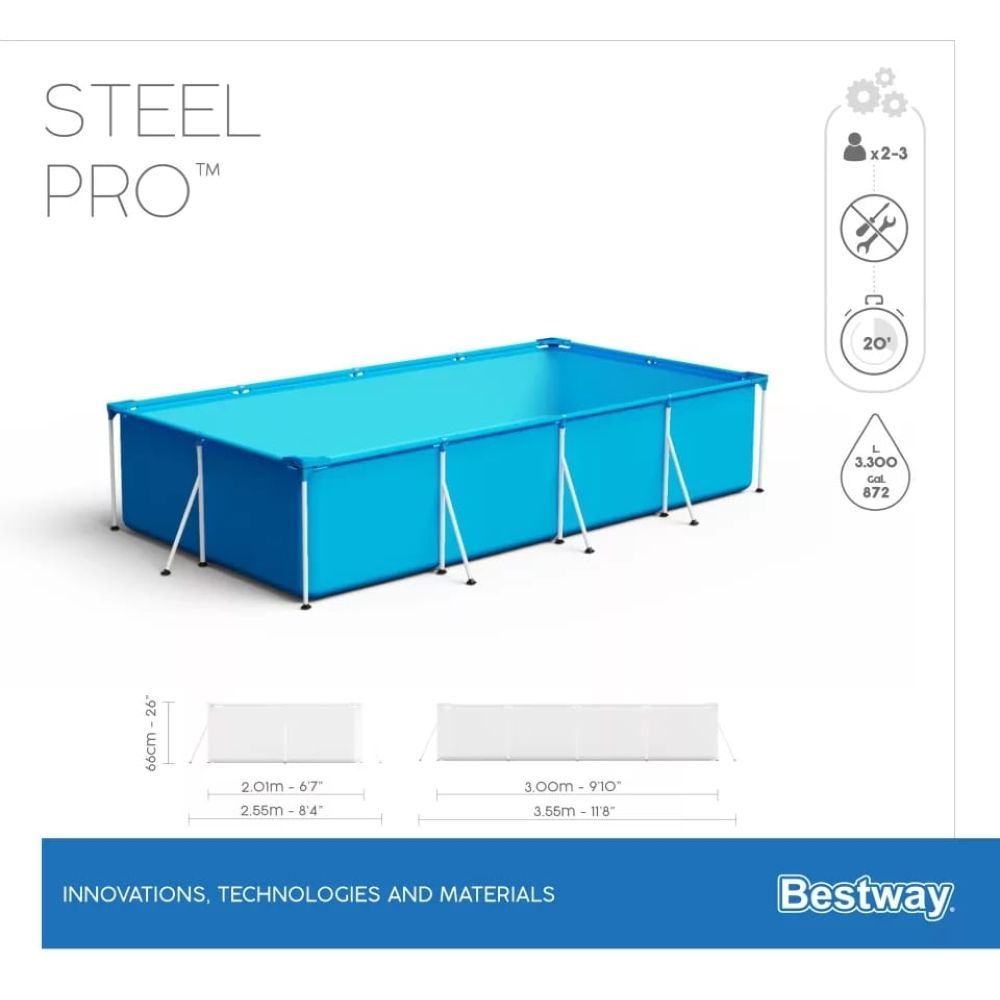 Bestway - Steel Pro Rectangular Pool 300x201x66cm