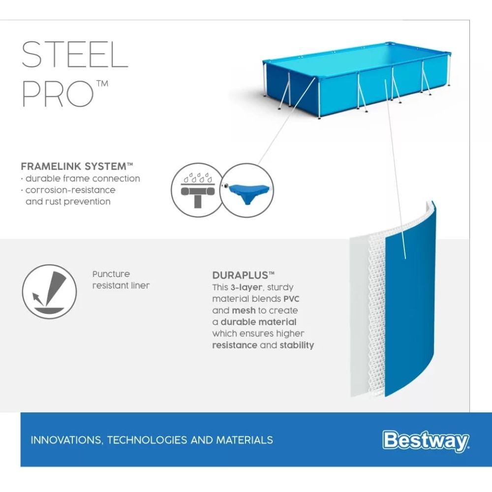 Bestway - Steel Pro Rectangular Pool 300x201x66cm