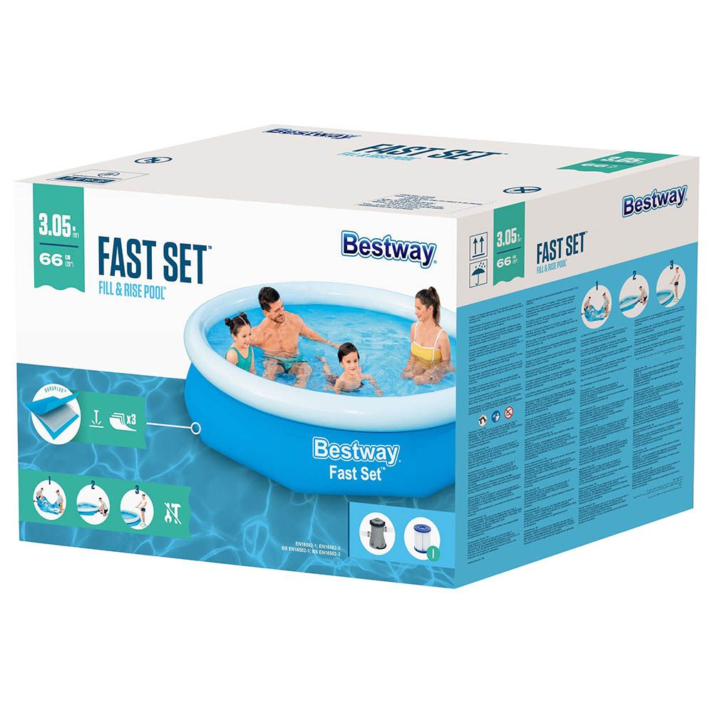 Bestway - Fast Set Fill & Rise Pool - 3200L - Blue