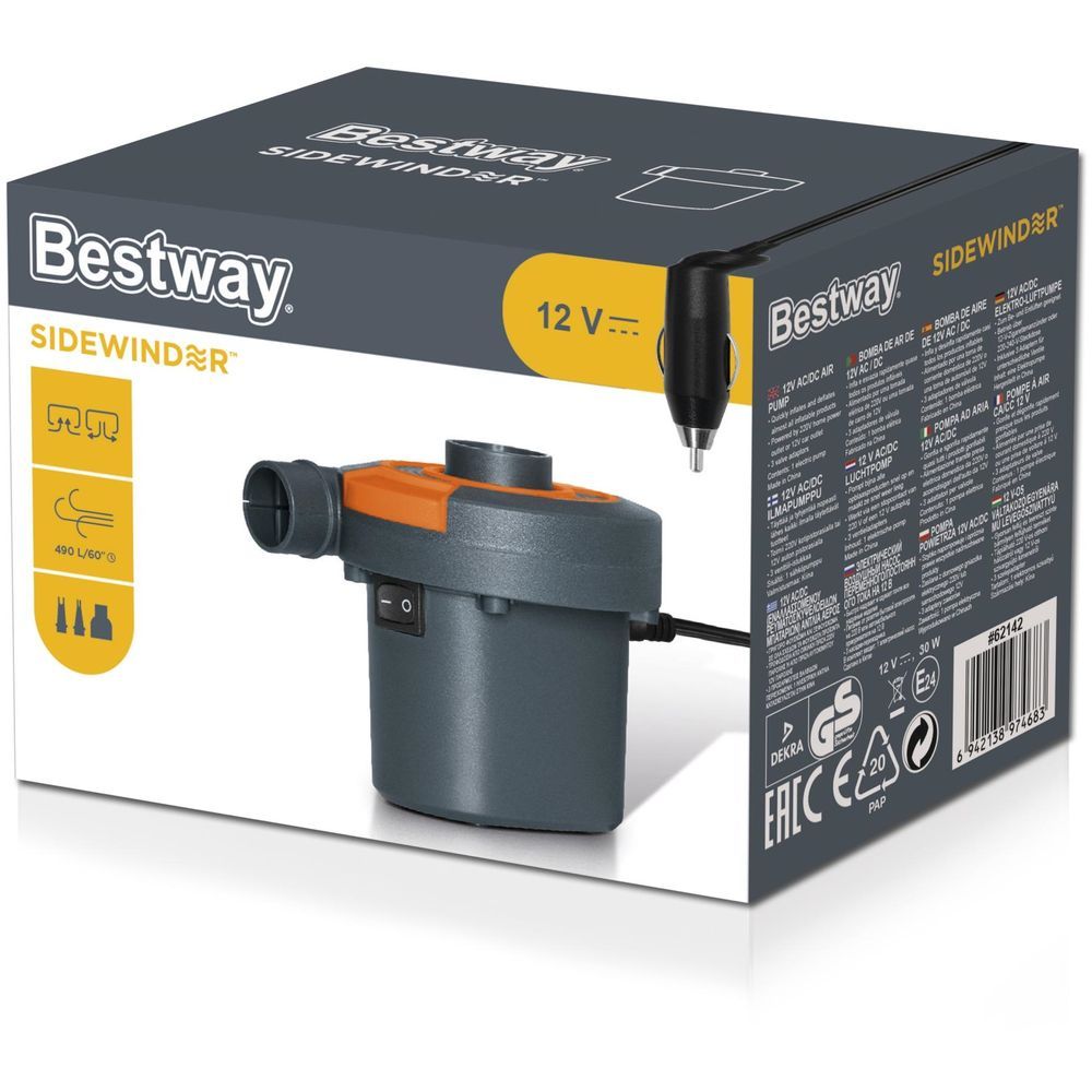 Bestway - Sidewinder 12V AC/DC Air Pump - Black