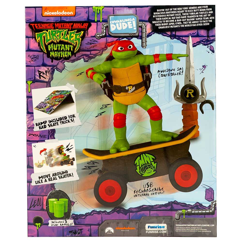 Nickelodeon - TMNT Movie Remote Control Cowabunga Skate Action Figure Set