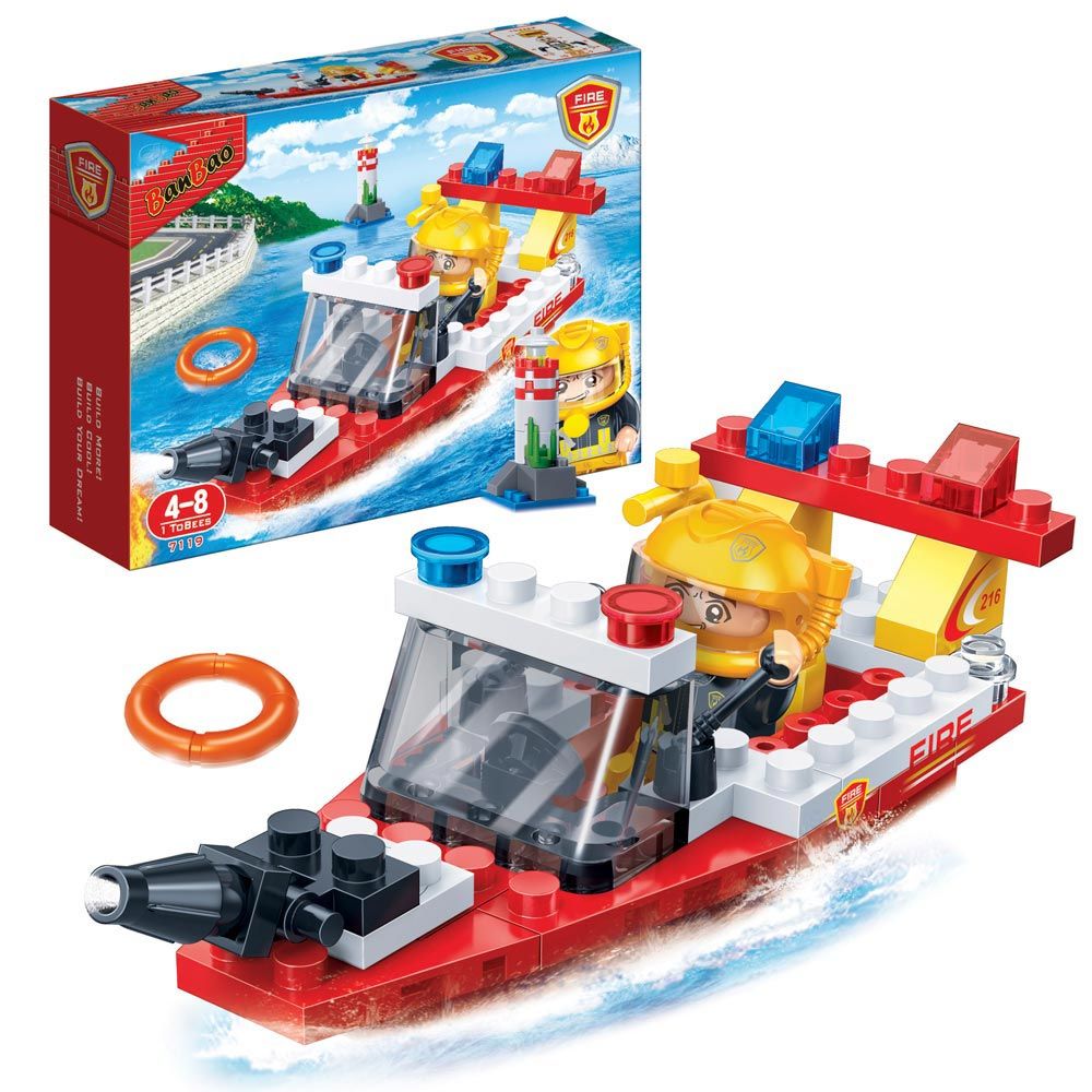 Banbao - Fire Series - Fire Rescue Boat (62 pieces)