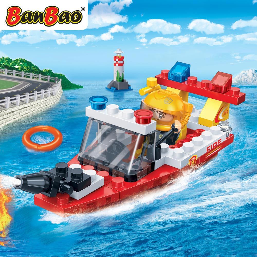 Banbao - Fire Series - Fire Rescue Boat (62 pieces)