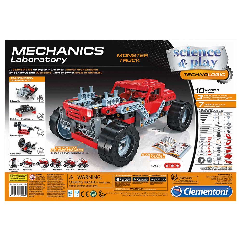 Clementoni - Mech Lab Monster Trucks Building Set